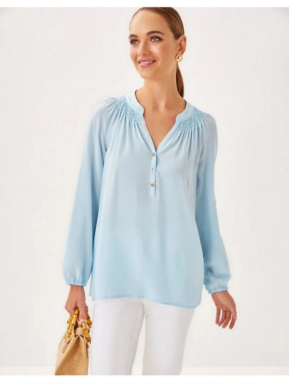 BNWT Lilly Pulitzer Elsa Top Bluette S 100% silk